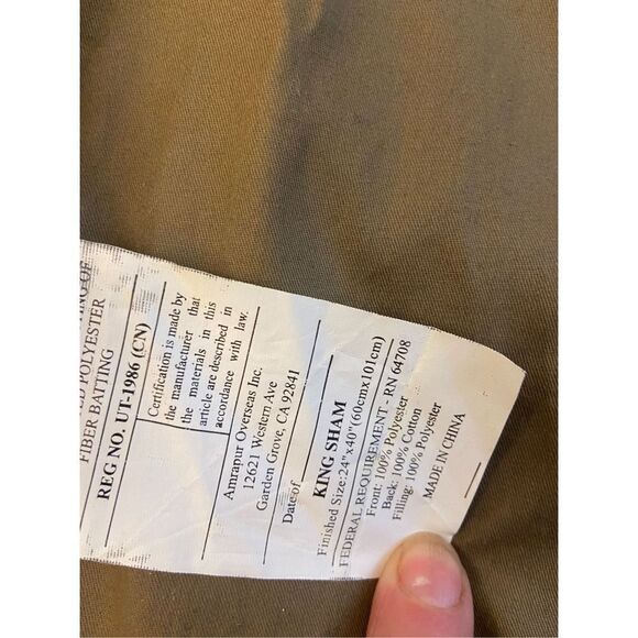 2 Whole home king pillow shams brown teal 24x40” polyester lot - Picture 3 of 3